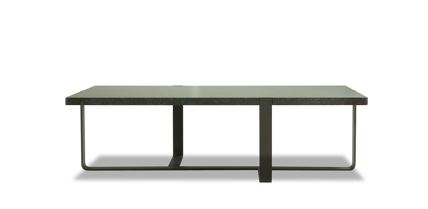 žulová stolová deska (možnost i mramorové desky) ve spojení s komaxitovou podnož je luxusní kombinací